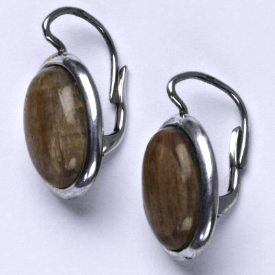 Stříbrné náušnice, přírodní sluneční kámen, náušnice ze stříbra, NK 1455