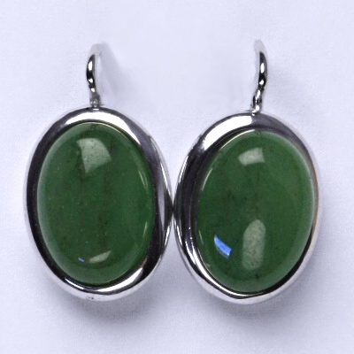 Stříbrné náušnice, přírodní kámen avanturin - NK 1454 