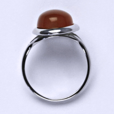 Stříbrný prsten, přírodní karneol - T 1454 m