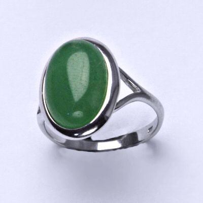 Stříbrný prsten, přírodní kámen avanturin - T 1454 mm