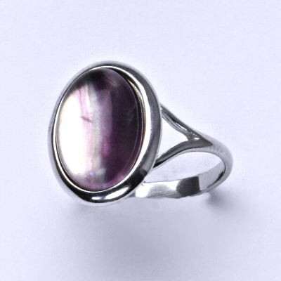 Zlatý prsten, bílé i žluté zlato ,přírodní kámen fluorit - T 1454