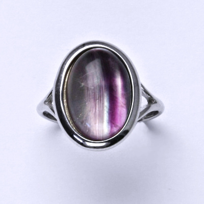 Zlatý prsten, bílé i žluté zlato ,přírodní kámen fluorit - T 1454