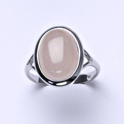 Stříbrný prsten, přírodní kámen růženín - T 1454  m