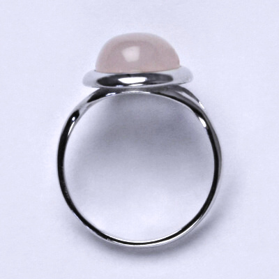 Stříbrný prsten, přírodní kámen růženín - T 1454  m