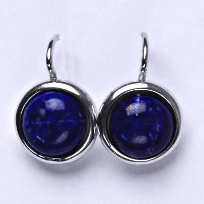 Stříbrné náušnice, přírodní kámen lapis lazuli - NK 1452