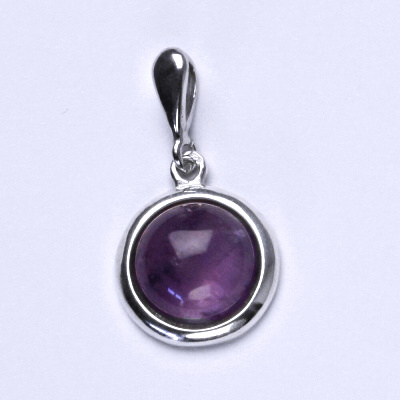 Stříbrný přívěsek, přírodní kámen ametyst - P 1452/22