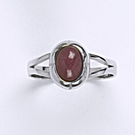 Stříbrný prsten, přírodní rubín A-, T 1374