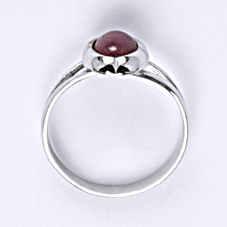 Stříbrný prsten, přírodní rubín A-, T 1374