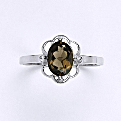 Stříbrný prsten, přírodní záhnněda, prstýnek ze stříbra, T 1140 