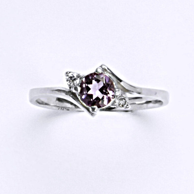 Stříbrný prsten,přírodní světlý ametyst, prsten ze stříbra, T 1164