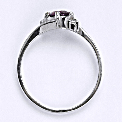 Stříbrný prsten,přírodní světlý ametyst, prsten ze stříbra, T 1164