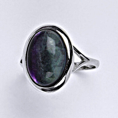 Stříbrný prsten ,přírodní kámen fluorit - T 1454