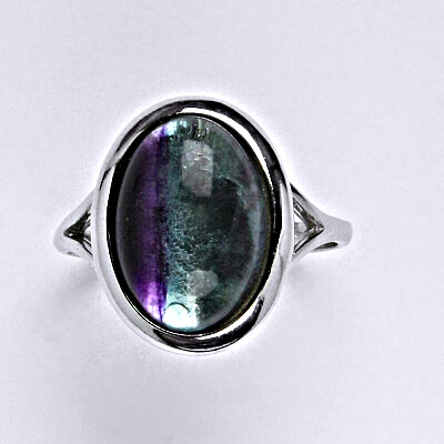 Zlatý prsten, bílé i žluté zlato ,přírodní kámen fluorit - T 1454