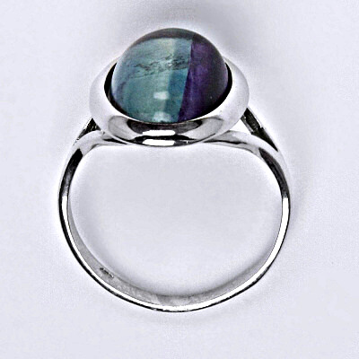 Zlatý prsten, bílé i žluté zlato ,přírodní kámen fluorit - T 1454