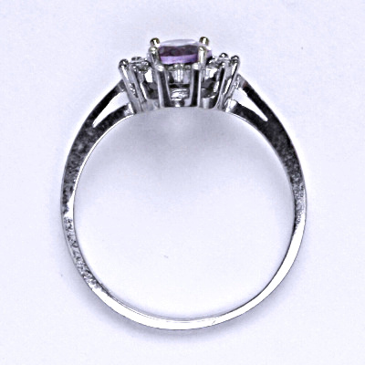 Stříbrný prsten Kate, přírodní ametyst světlý, čiré zirkony, T 1480