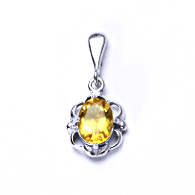 Stříbrný přívěsek,přírodní citrín pálený,přívěšek ze stříbra, P 1140/22 