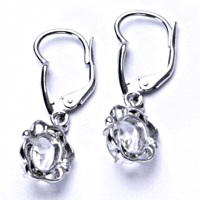 Stříbrné náušnice,přírodní křišťál,náušnice na patent, NK 1140/20 