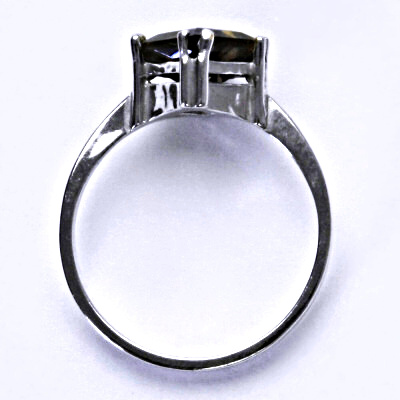 Zlatý prsten, přírodní záhněda, bílé i žluté zlato T 1258