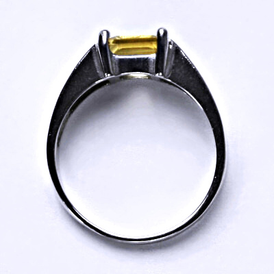 Stříbrný prsten, přírodní citrín pálený, prstýnek ze stříbra, T 1404 