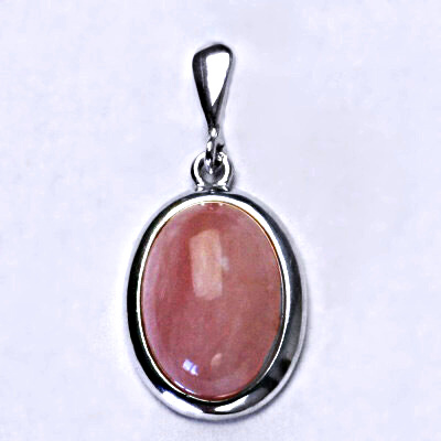 Stříbrný přívěsek, přírodní kámen růžový opál -  P 1454/22