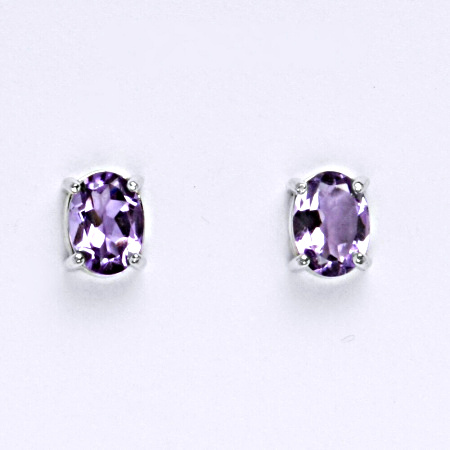 Střébrné náušnice, přírodní ametyst světlý, náušnice ze stříbra, NŠ 1246