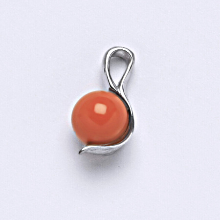 Stříbrný přívěšek Swarovski perla coral P 1215