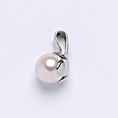 Přívěšek stříbrný. šperk. Swarovski perla rosaline P 1352