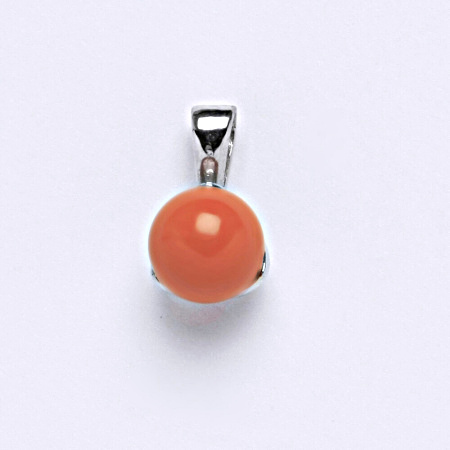 Přívěšek stříbrný. šperk. Swarovski perla coral P 1352