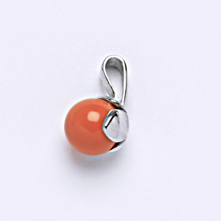 Přívěšek stříbrný. šperk. Swarovski perla coral P 1352