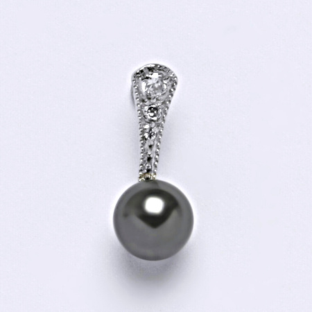 Stříbrný přívěšek Swarovski perla dark gray P 1241