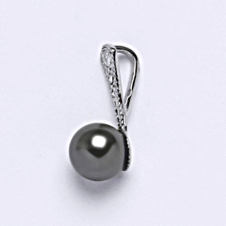 Stříbrný přívěšek Swarovski perla dark gray P 1241