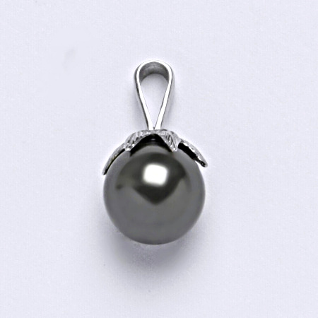 Stříbrný přívěšek Swarovski perla dark gray P 1348