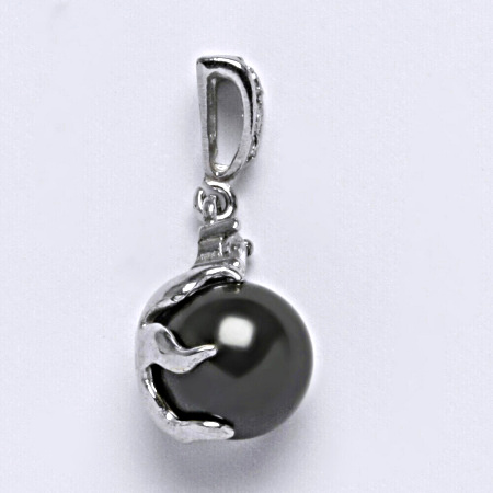 Přívěšek stříbrný šperk. Swarovski perla black P 1190/2