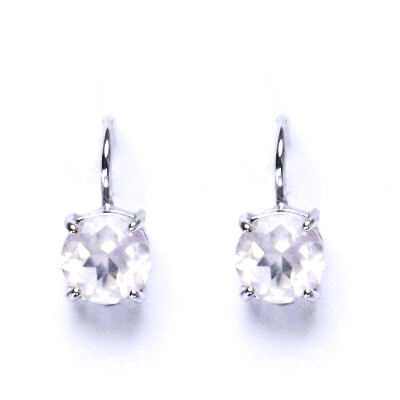 Zlaté náušnice, přírodní růženín 8 mm , bílé i žluté zlato NK 1357