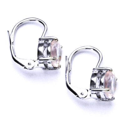 Zlaté náušnice, přírodní růženín 8 mm , bílé i žluté zlato NK 1357