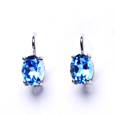 Stříbrné náušnice,přírodní topaz swiss,stříbro,NK 1245