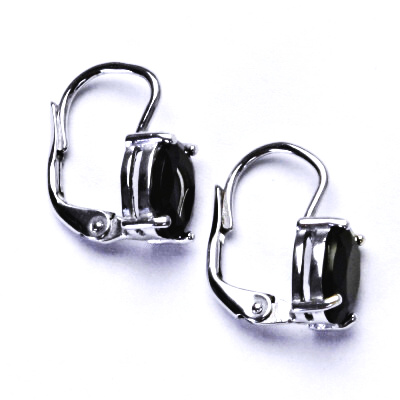 Stříbrné náušnice,přírodní spinel černý (pleonast),náušnice ze stříbra, NK 1245 