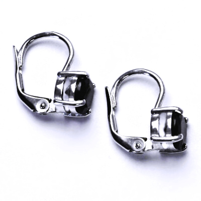 Zlaté náušnice, přírodní černý spinel ,pleonast 6 mm ,bílé i žluté zlato - NK 1250 