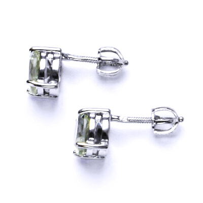 Stříbrné náušnice, přírodní green ametyst, náušnice ze stříbra, NŠ 1357 