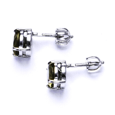 Stříbrné náušnice, olivový křemen, náušnice ze stříbra, NŠ 1357 