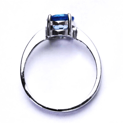 Stříbrný prsten, přírodní topaz swiss, prstýnek ze stříbra, T 1357 