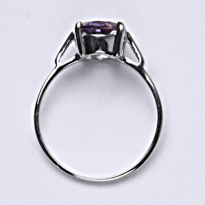 Stříbrný prsten, přírodním ametyst, 10 x 8 mm, T 1467