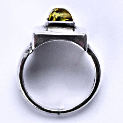 Stříbrný prsten s přírodním jantarem, prsten ze stříbra, jantar, 4,87 g