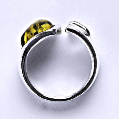 Stříbrný prsten s přírodním jantarem, prsten ze stříbra, jantar, 5,33 g