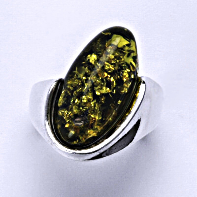 Stříbrný prsten s přírodními jantary, prsten ze stříbra, jantar, 5,74 g