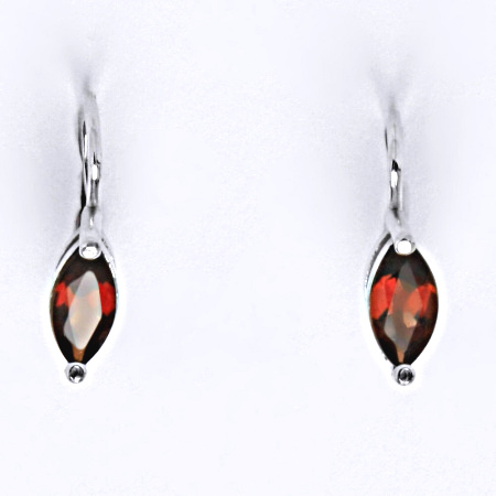 Stříbrné náušnice s přírodním granátem,náušnice ze stříbra NK 1364