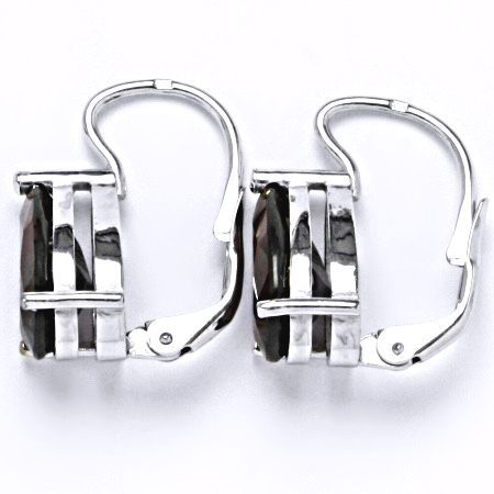 Stříbrné náušnice slza, přírodní granát - NK 1360