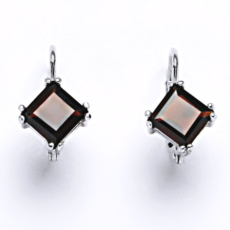Stříbrné náušnice, přírodní granát, náušnice ze stříbra NK 1257