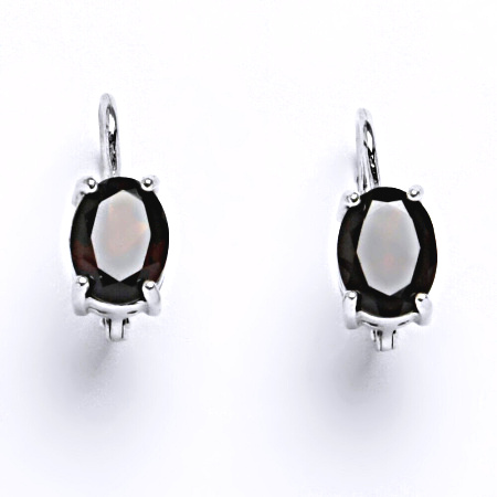 Stříbrné náušnice s přírodním granátem,přírodní granát, náušnice ze stříbra NK 1245