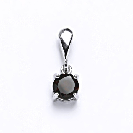 Stříbrný přívěsek, přírodní granát 6 mm - P 1250/22